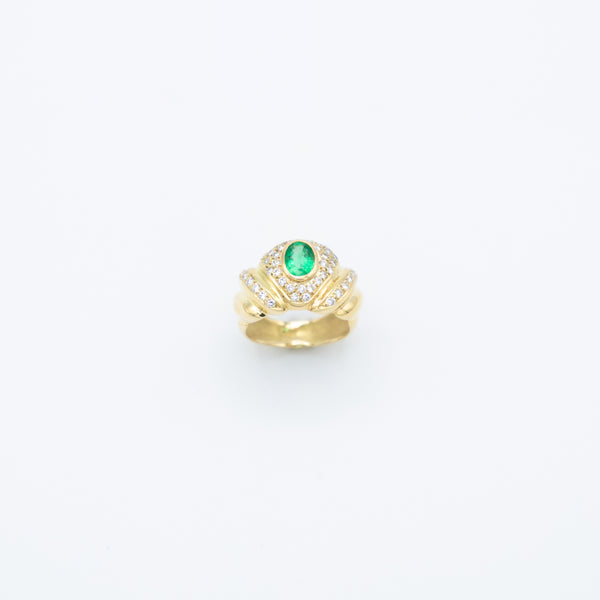 juwelier-jeweler-gelber-vintage-ring-smaragd-diamanten-diamonds-ring-gelbgold