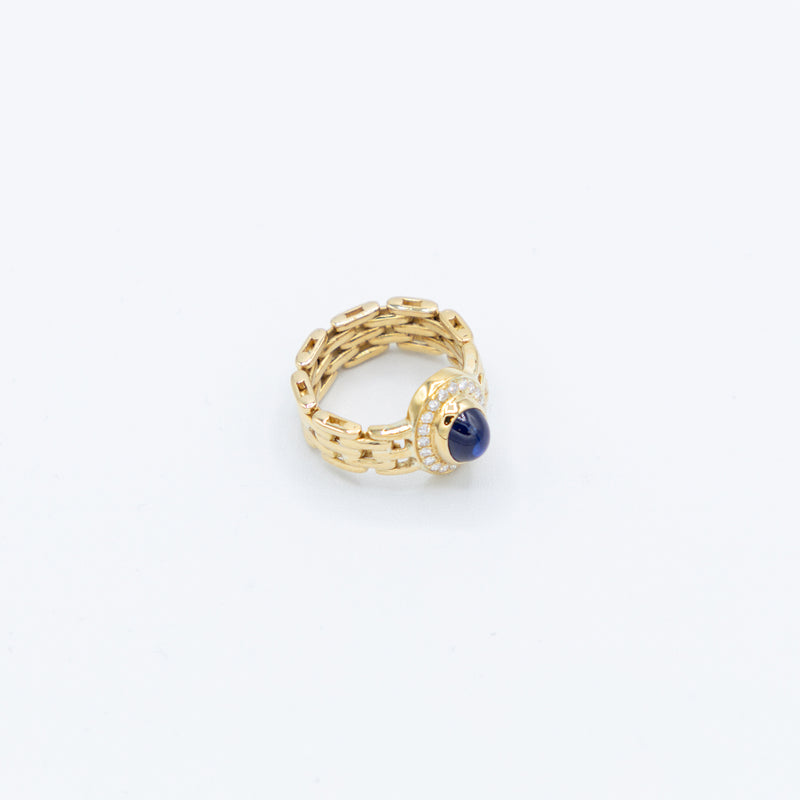 Vintage Sapphire Diamond Ring - Gelbgold