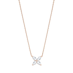 Diamant Flower Halskette - Roségold