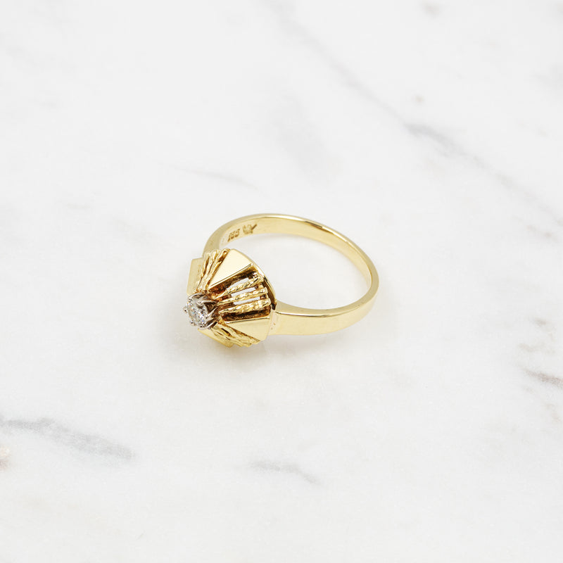 Vintage Ring Diamant Dreiecke - Gelbgold