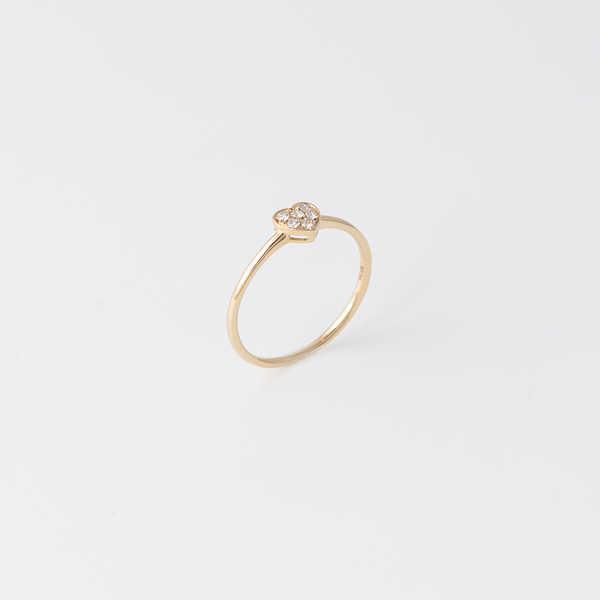 Diamond Herz Ring - Gelbgold