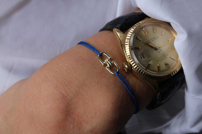 Lucky Wristband Stoff Armband - Weißgold