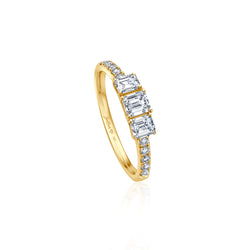 Triple Diamond Ring - Gelbgold