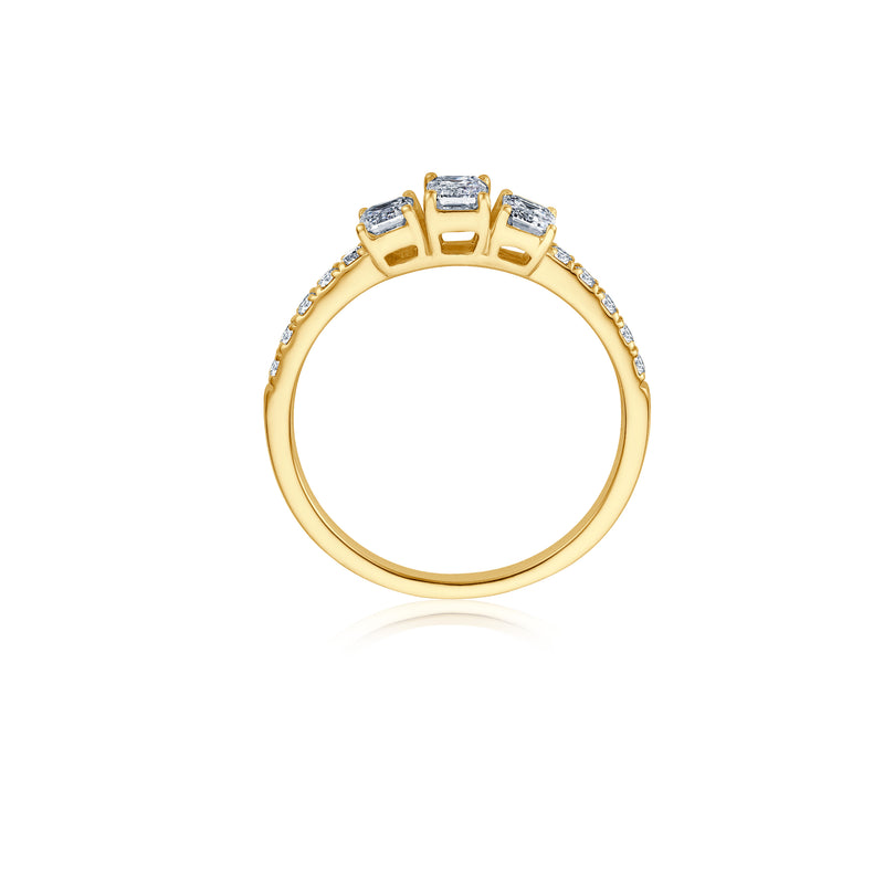 Triple Diamond Ring - Gelbgold