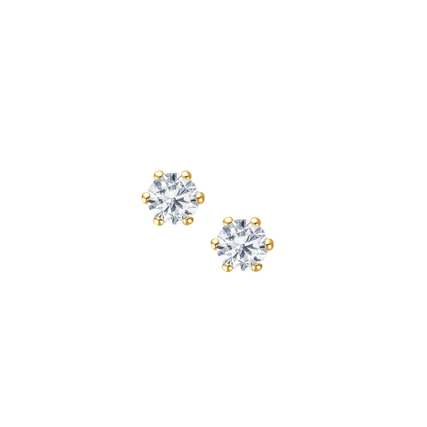 Diamant Ohrstecker Paar - 1,02 ct - Gelbgold