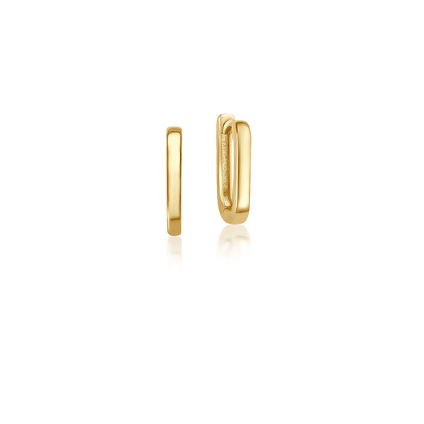 Small Oval Gold Hoops - Gelbgold