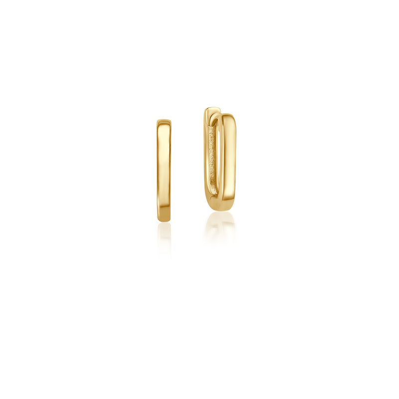Small Oval Gold Hoops - Gelbgold