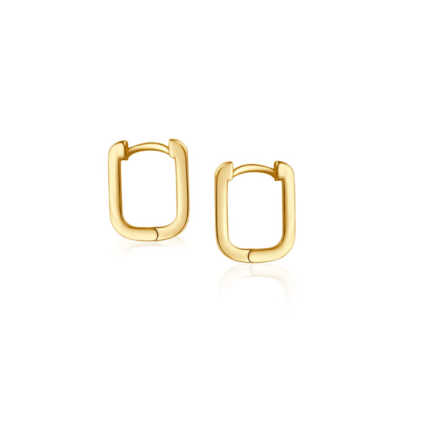 Small Oval Gold Hoops - Gelbgold