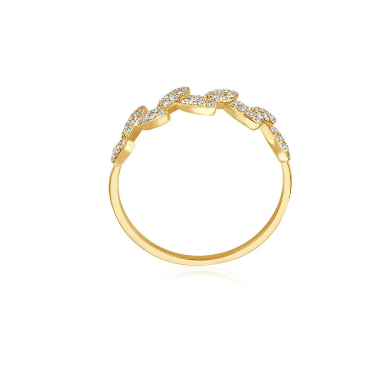Diamond Leaf Ring - Gelbgold