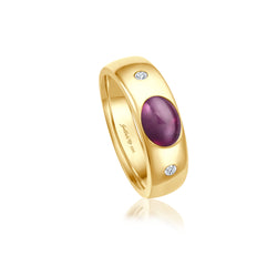 juwelier-jeweler-gelber-diamonds-diamanten-cabochon-ring-gelbgold-rubin-farbstein-produktfoto