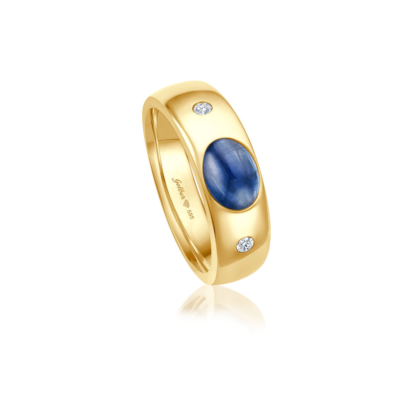 juwelier-jeweler-gelber-diamonds-diamanten-cabochon-ring-gelbgold-saphir-farbstein-produktfoto