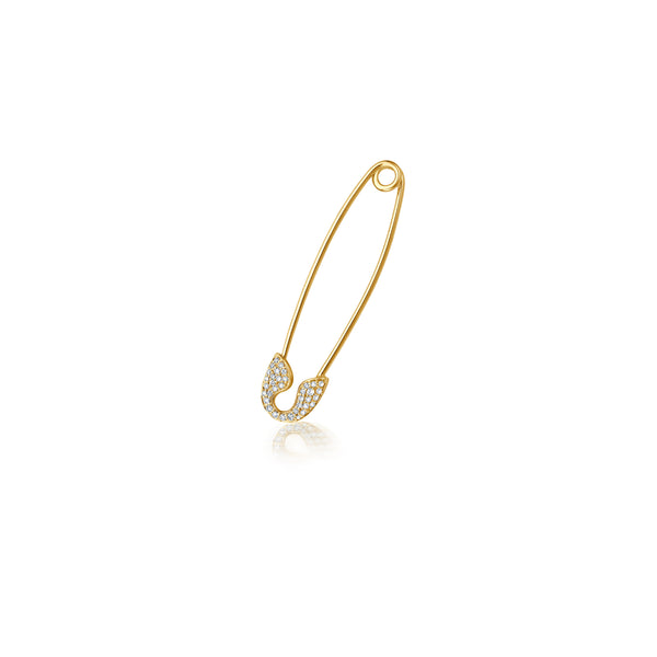 Diamond Safety Pin - Gelbgold