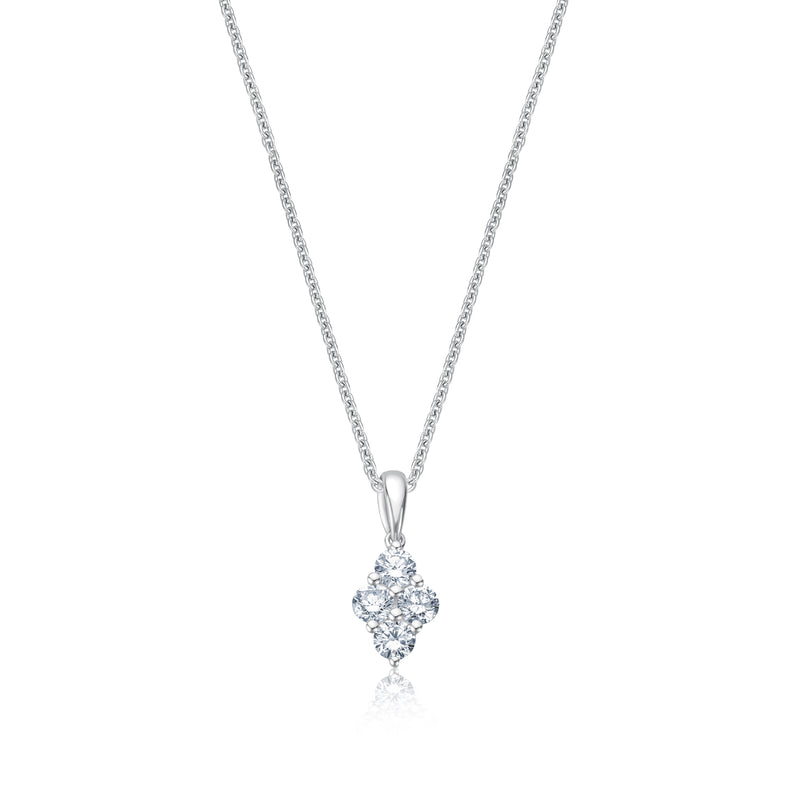 Diamant Quartett Necklace - Weißgold