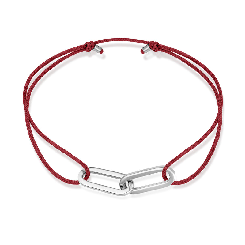 Anchor Stoff Armband - Weißgold