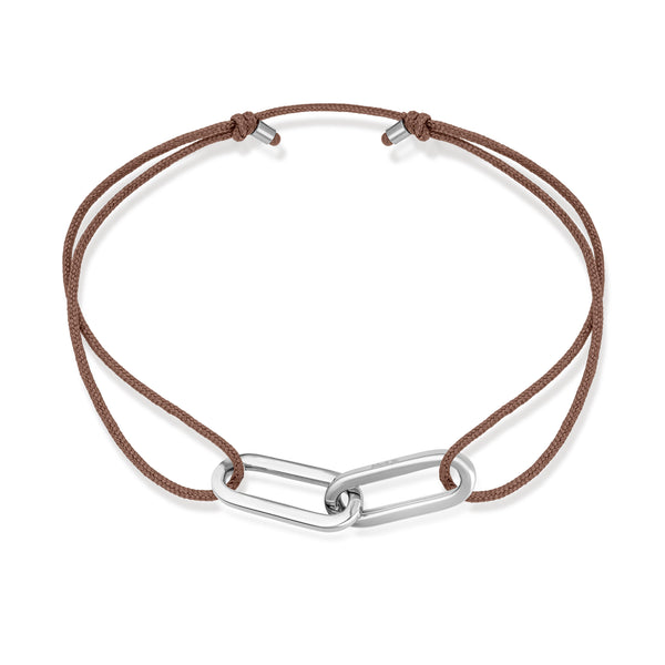 Anchor Stoff Armband - Weißgold