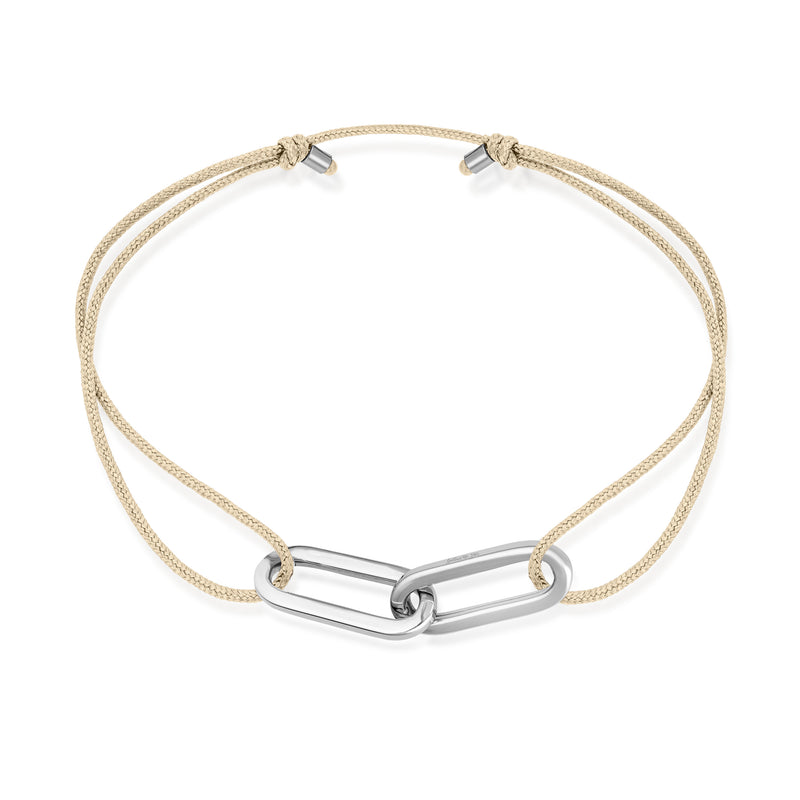 Anchor Stoff Armband - Weißgold