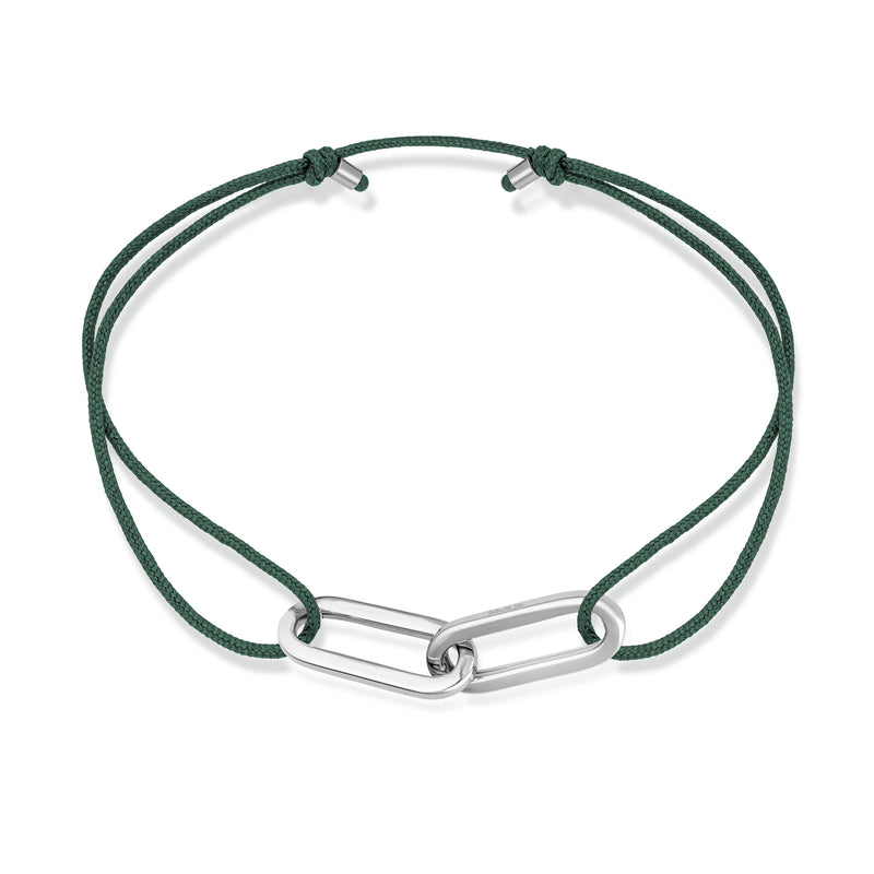 Anchor Stoff Armband - Weißgold