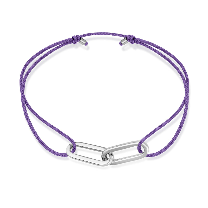 Anchor Stoff Armband - Weißgold