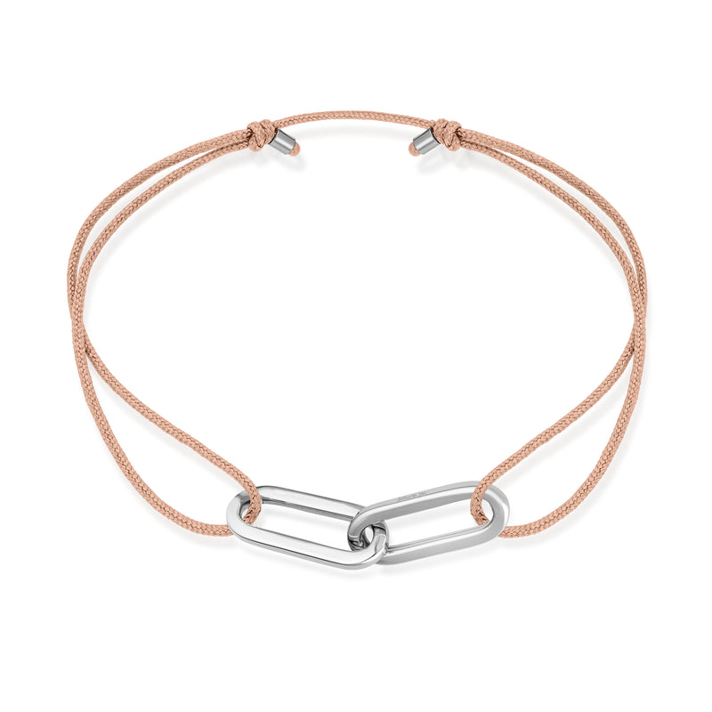 Anchor Stoff Armband - Weißgold