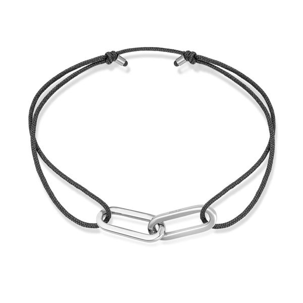 Anchor Stoff Armband - Weißgold