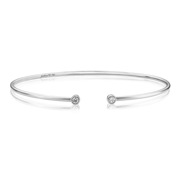 Double Diamond Armreif - Weißgold