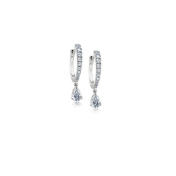 Diamond Drop Hoops - Weißgold