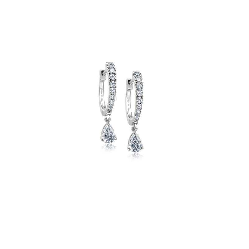 Diamond Drop Hoops - Weißgold