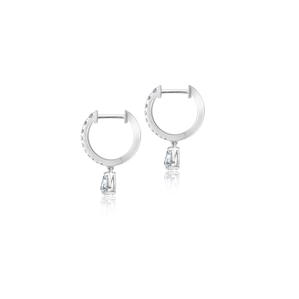 Diamond Drop Hoops - Weißgold