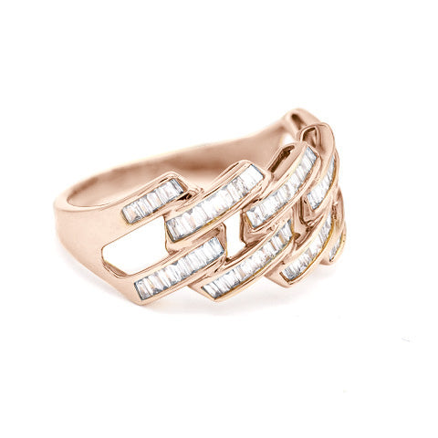 Big Diamond Baguette Ring - Roségold