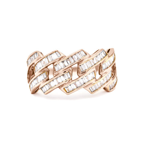 Big Diamond Baguette Ring - Roségold