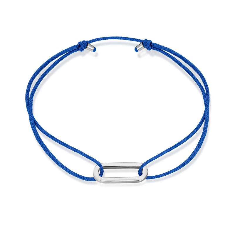 Single Anchor Stoff Armband - Weißgold