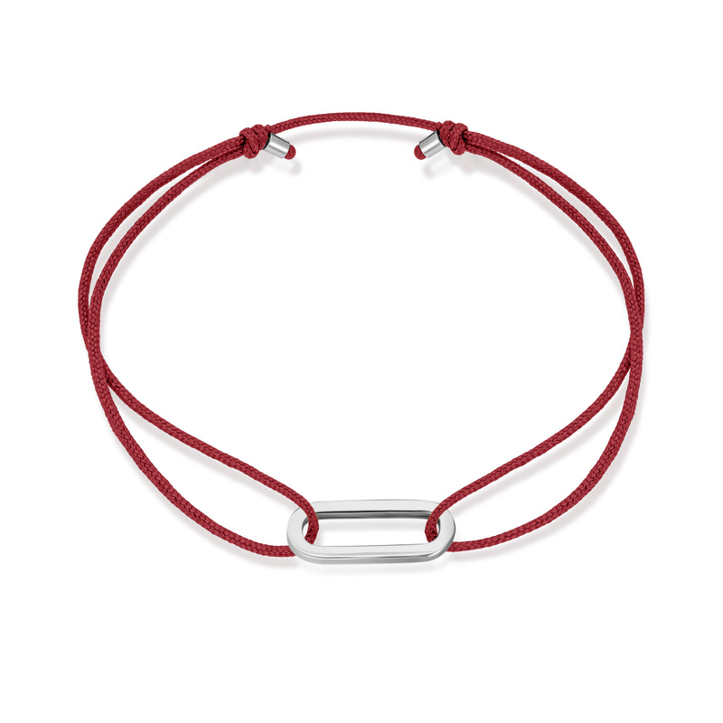 Single Anchor Stoff Armband - Weißgold