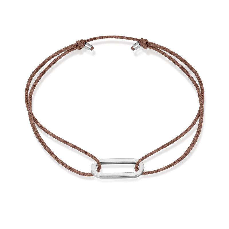 Single Anchor Stoff Armband - Weißgold
