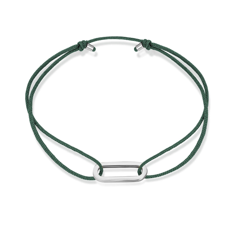Single Anchor Stoff Armband - Weißgold