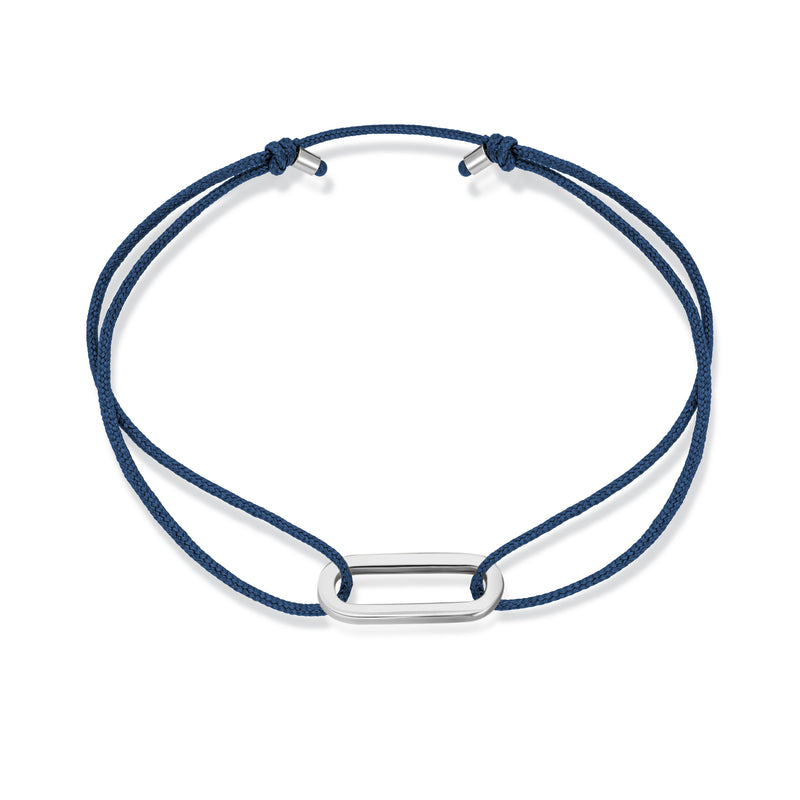 Single Anchor Stoff Armband - Weißgold