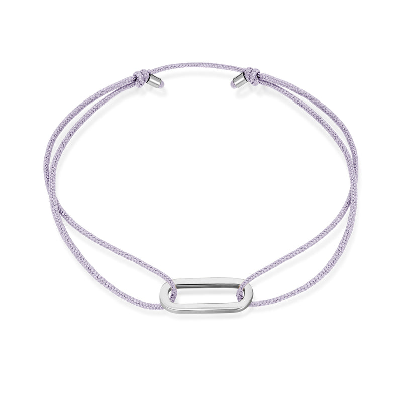 Single Anchor Stoff Armband - Weißgold