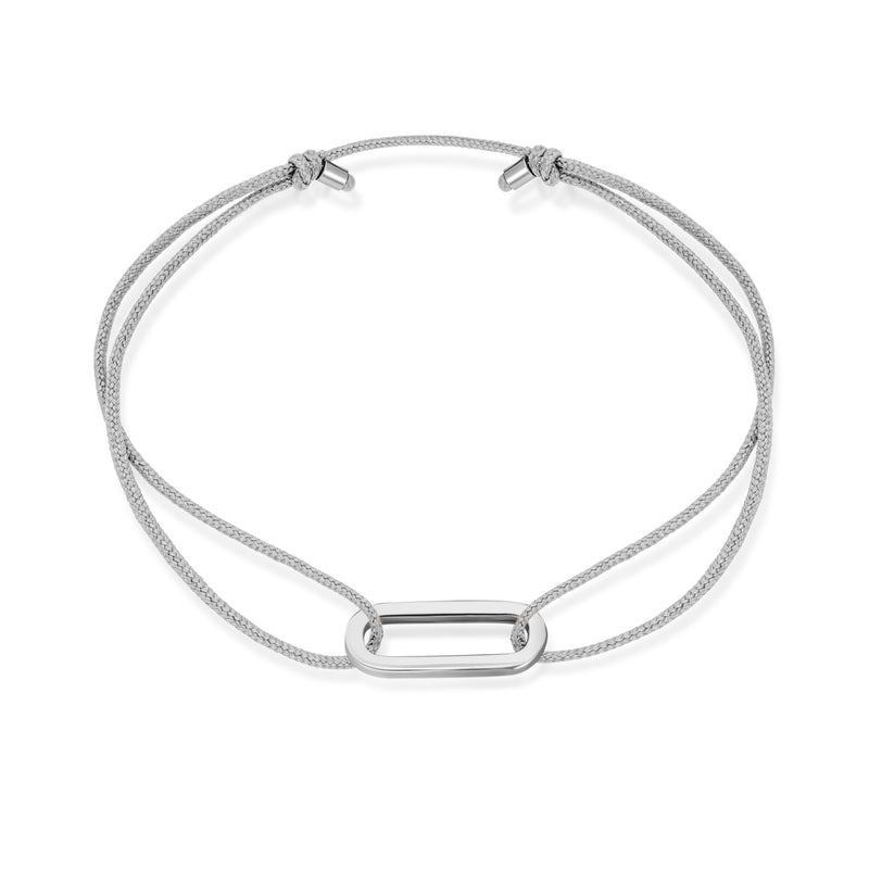 Single Anchor Stoff Armband - Weißgold