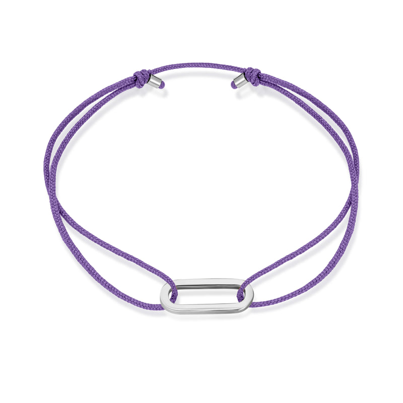 Single Anchor Stoff Armband - Weißgold