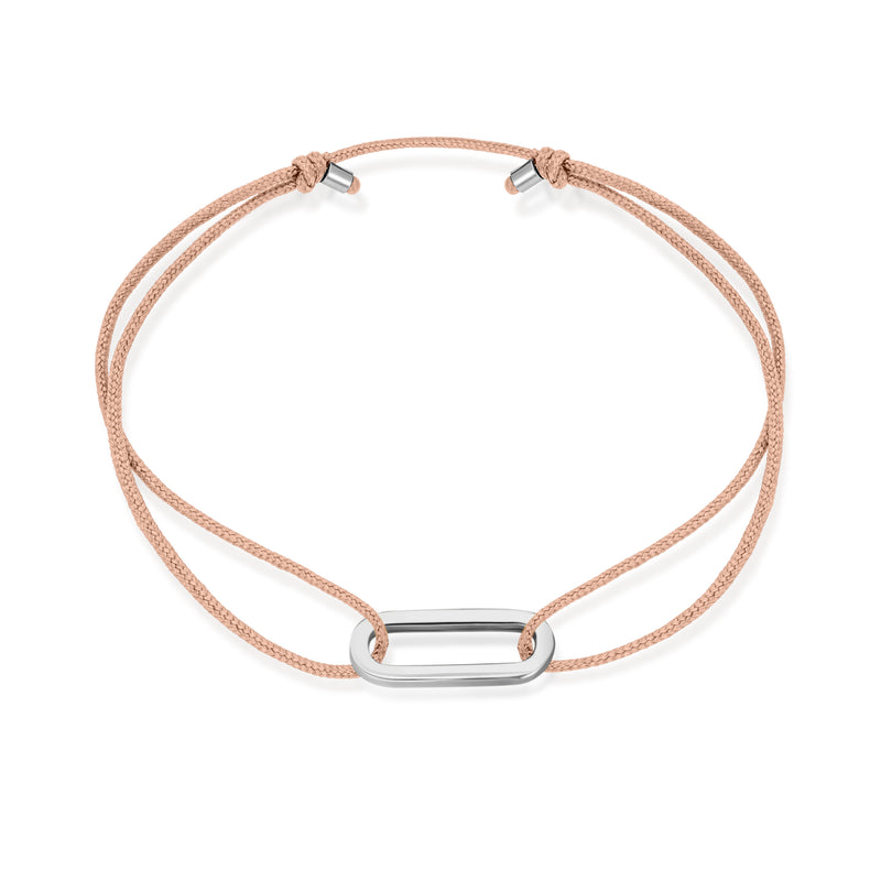 Single Anchor Stoff Armband - Weißgold
