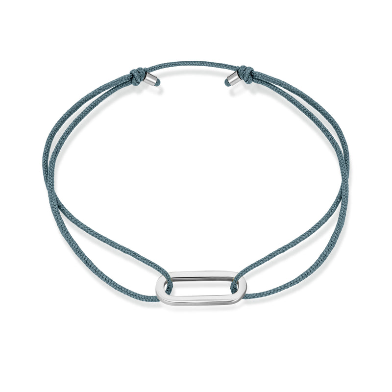 Single Anchor Stoff Armband - Weißgold