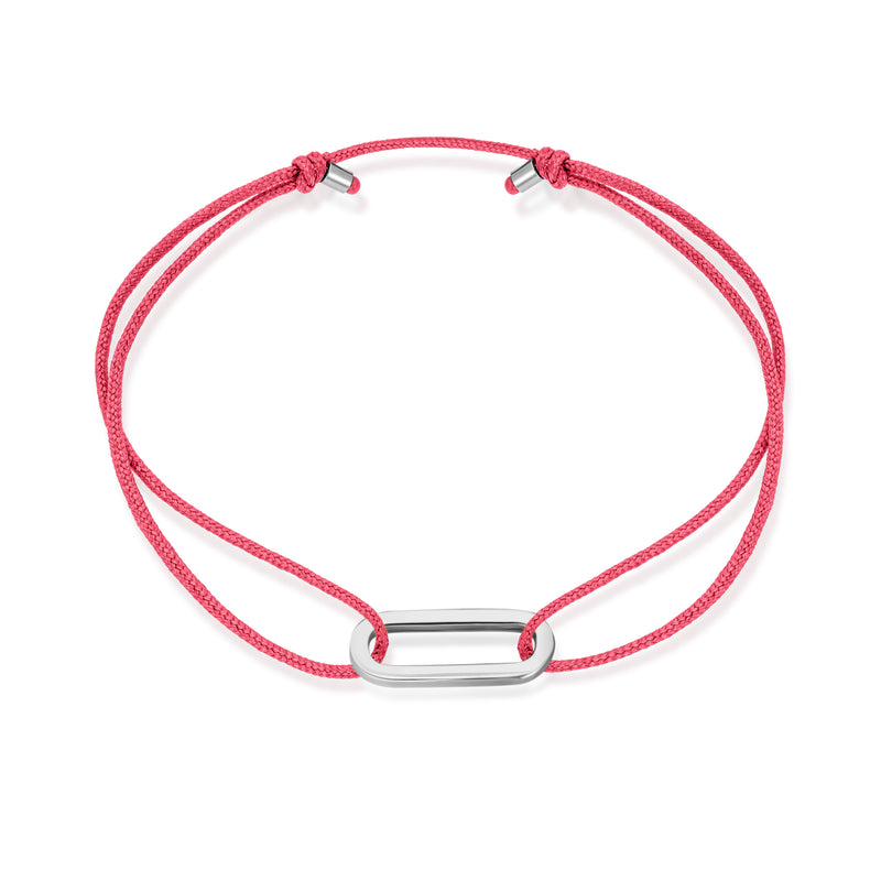 Single Anchor Stoff Armband - Weißgold