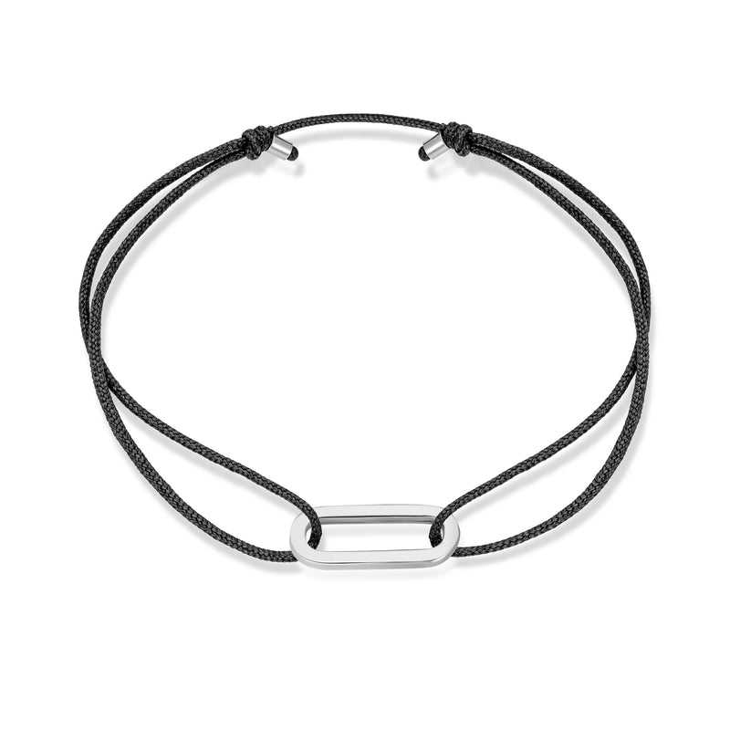 Single Anchor Stoff Armband - Weißgold