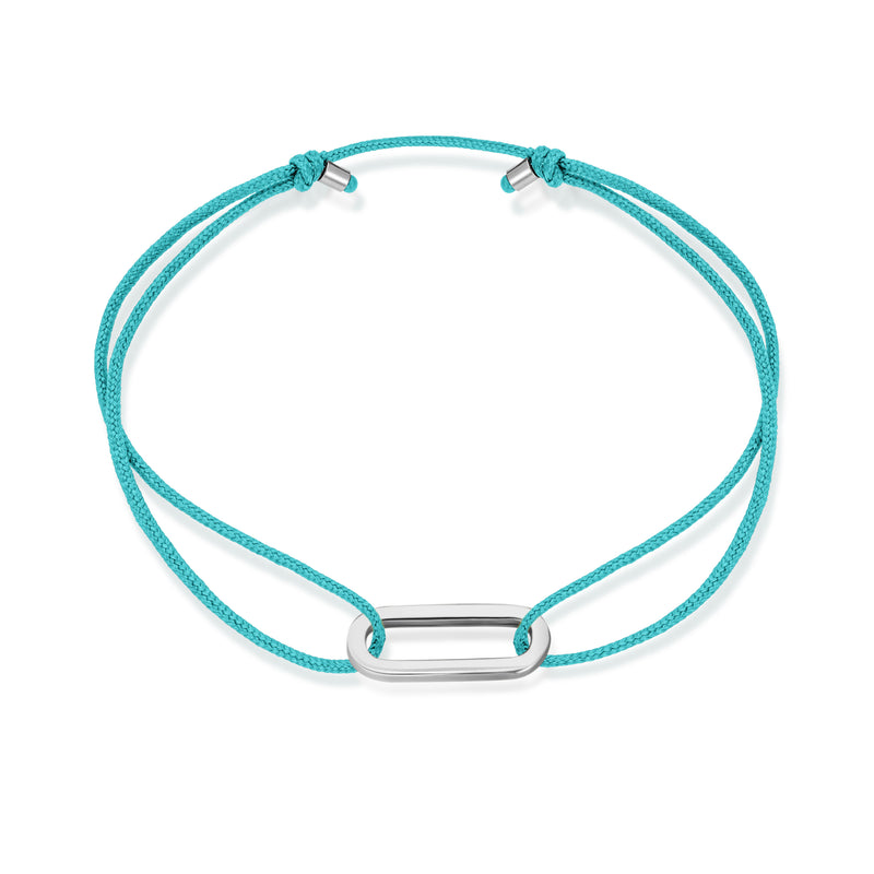 Single Anchor Stoff Armband - Weißgold