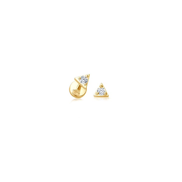 Diamond Triangle Piercing - 0,03 ct - Gelbgold