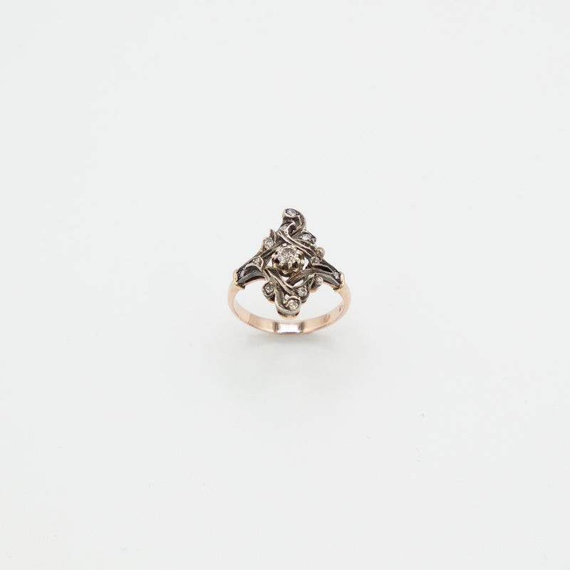 Vintage Diamant Ring - Gelbgold