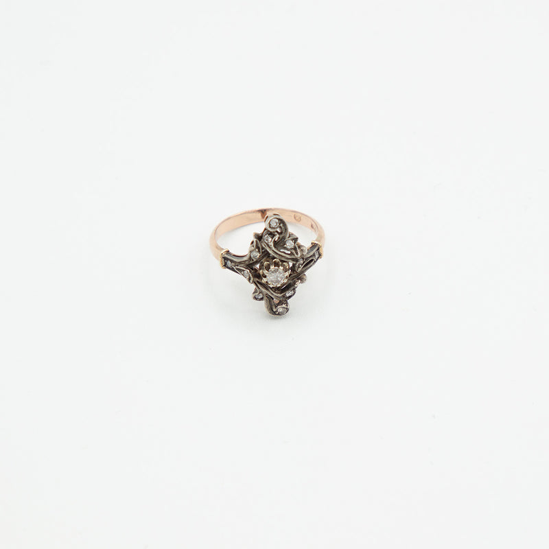 Vintage Diamant Ring - Gelbgold