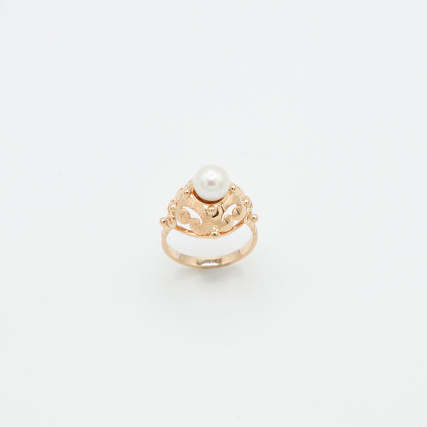 Vintage Perlen Ring - Gelbgold