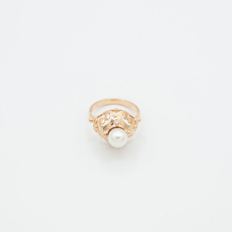 Vintage Perlen Ring - Gelbgold