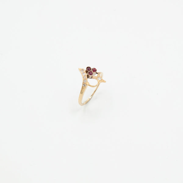 Vintage Rubin Brillant Ring - Gelbgold