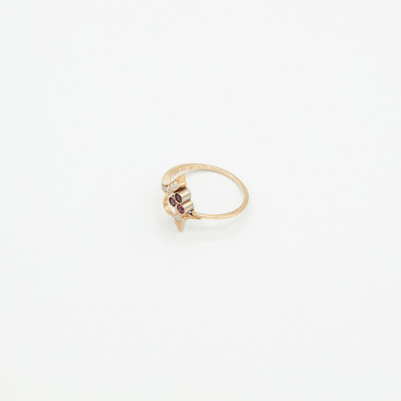 Vintage Rubin Brillant Ring - Gelbgold